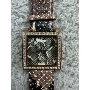 Geneva Platinum Womens Snakeskin Print Analog Watch 8666